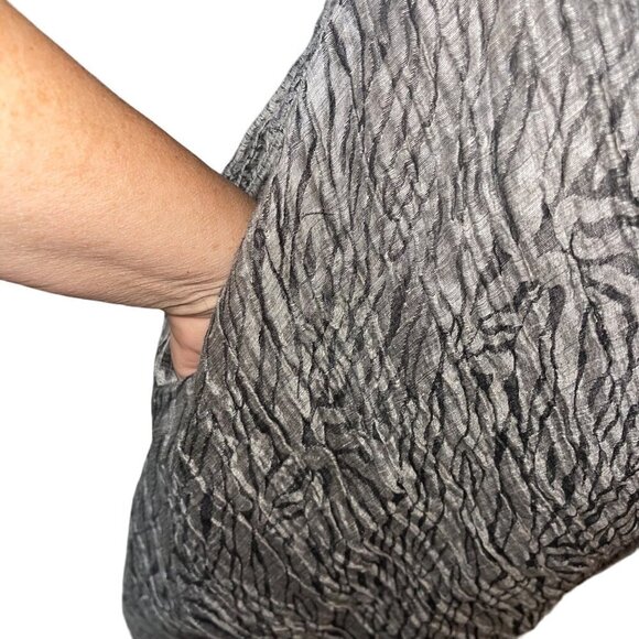 Igor Womens Dress Size Medium Gray Paloma Midi Sleeveless Pockets Linen - Picture 5 of 10